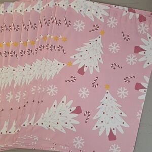 Pink Christmas Tree & Candy Cane Poly Mailers